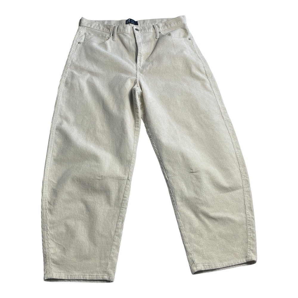 GAP Barrel Leg Pants in Light Cream